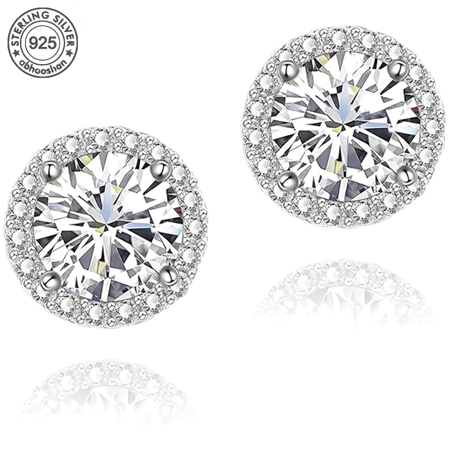 925 Silver, Moissanite Threaded Earrings, Men's Earrings, Women's Earrings, set with 0.5ct Moissanite, simple niche style, suita