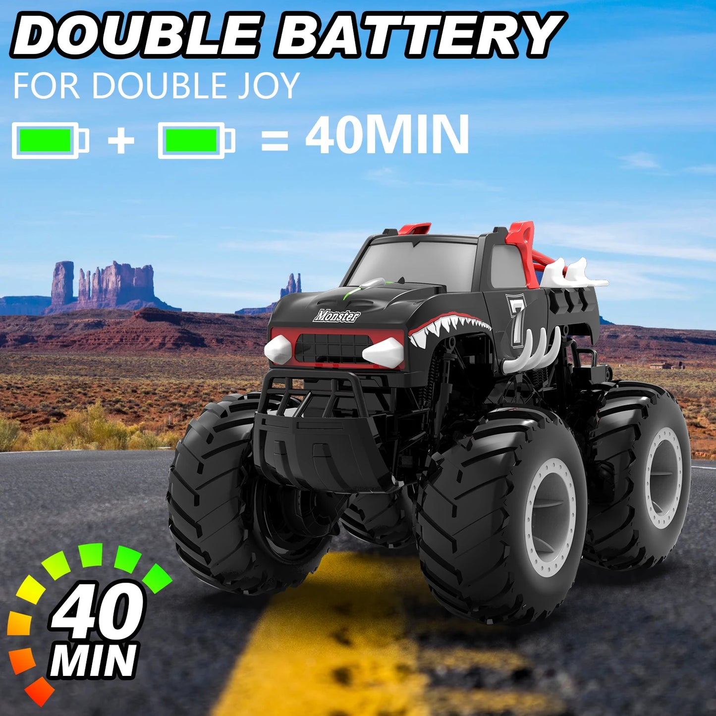 STEMTRON Amphibious Remote Control Car Toys for Boys 2.4 GHz 1:16 All Terrain Off-Road RC Car Waterproof RC Monster Truck