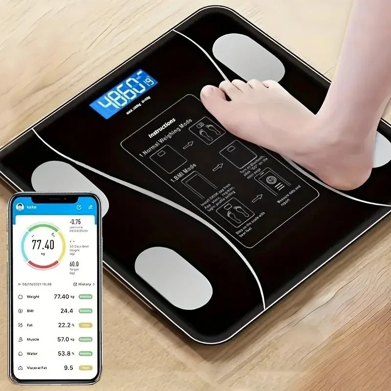 Smart Body Fat Scale Wireless LED Digital Bathroom Weight Scale Body Composition Analyzer Testing Scale - TrendForce25