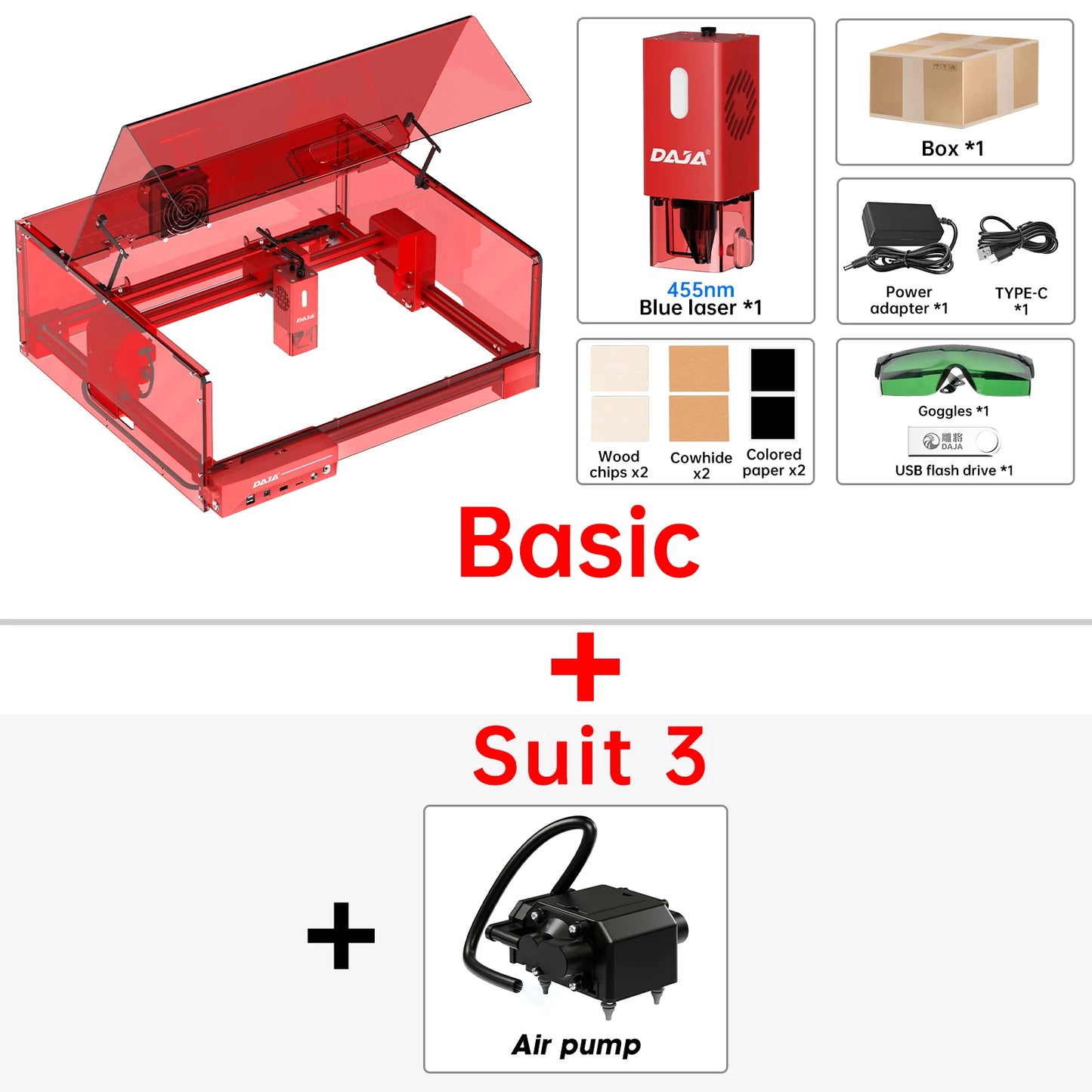 DAJA A6 Pro Laser Engraver Safety Shield 20W Power CNC Cutting Engraving Machine for Metal Wood Acrylic Glass Leather Plastic