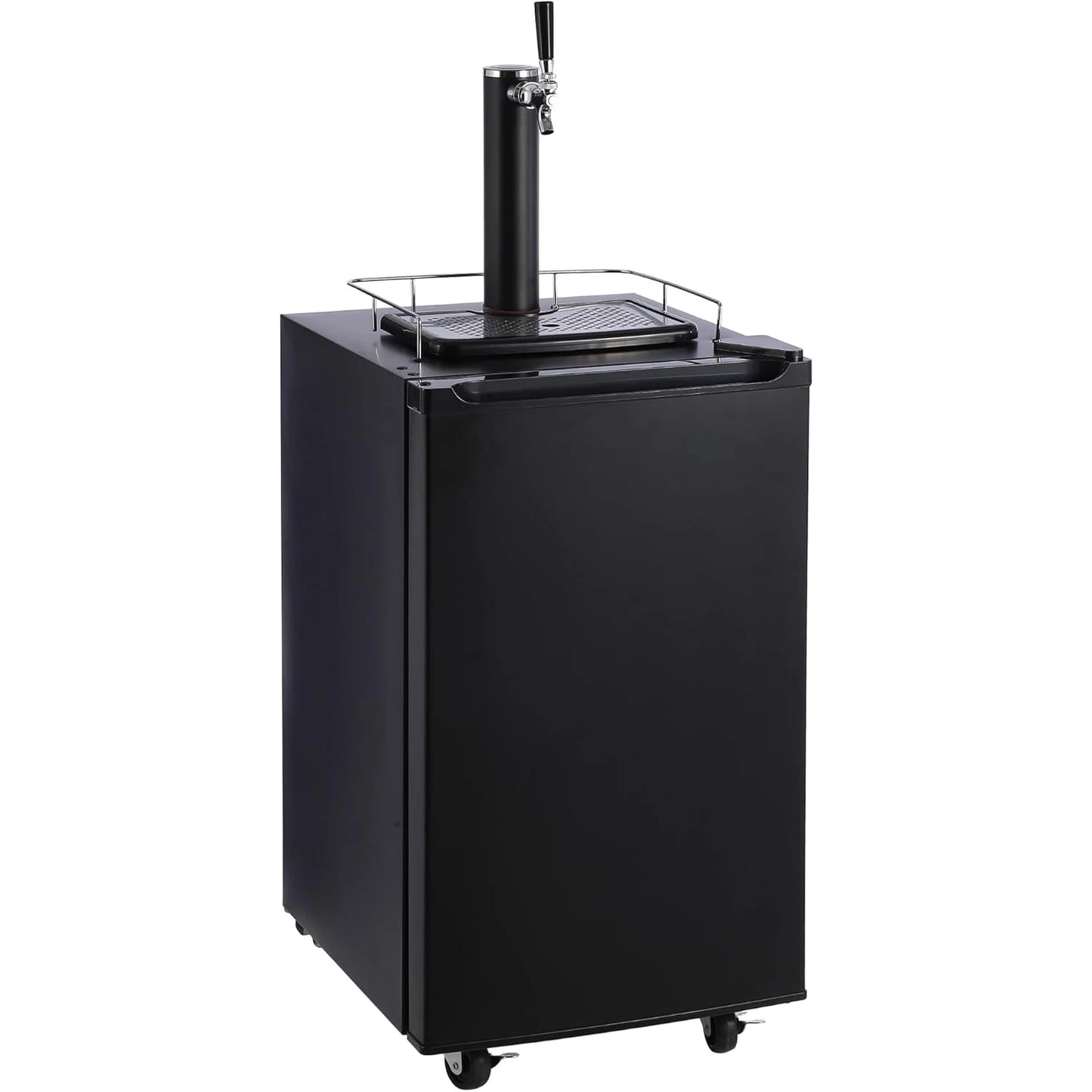 Beer Kegerator One-key Barrel Beer Cooler Full-size Barrel Cooler with Shelves Stainless Steel Drip Tray and Rail Beer Kegerator