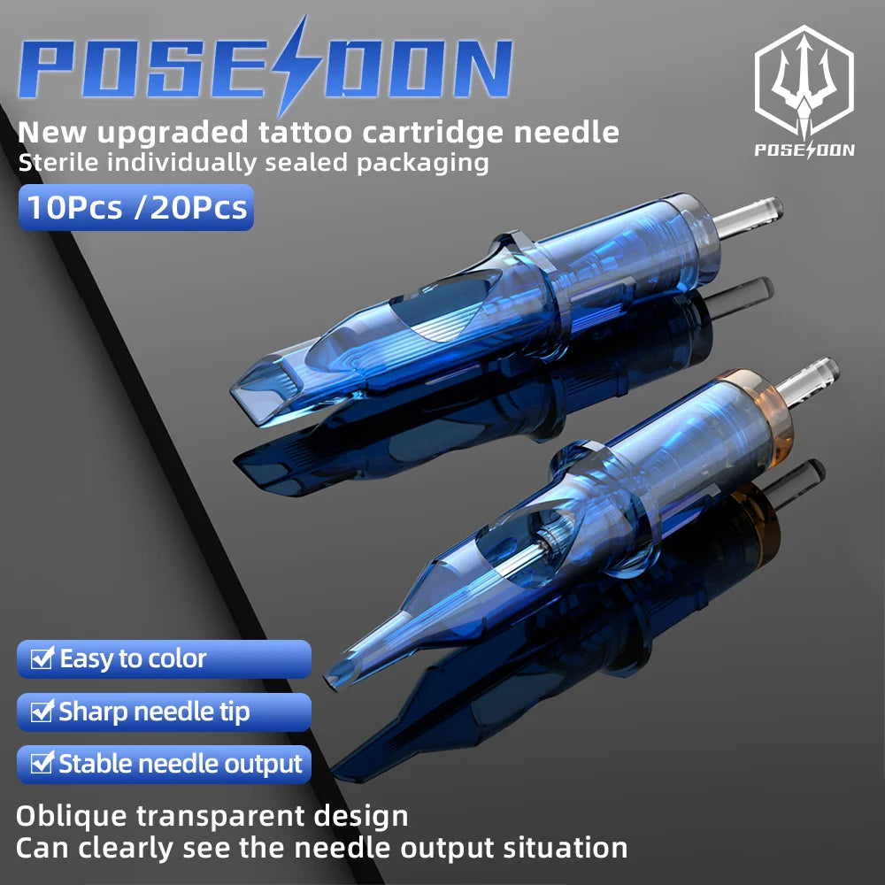 Tattoo Kit POSEIDON High Power Tattoo Pen Kit For Permanent Makeup Tattoo Machine Kit Hot Red Tattoo Power Supply Tattoo Gun Kit - TrendForce25