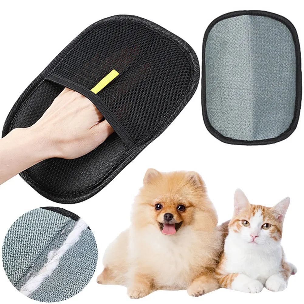 Pet Grooming Gloves Deshedding Brush Glove for Dog Cat Rabbit with Long/Short/Curly Hair - TrendForce25