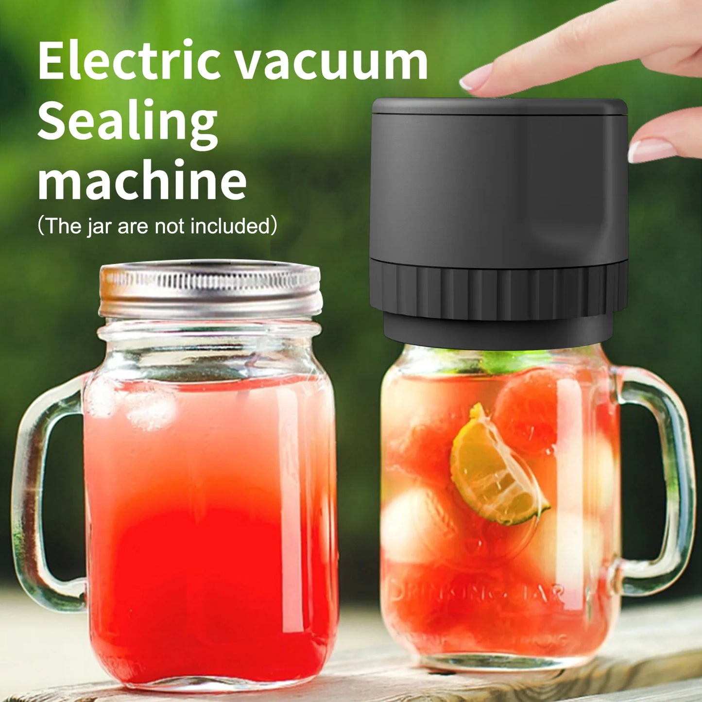 Electric Mason Jar Vacuum Sealer Kit Cordless Automatic Jar Sealer Kit for Food Storage and Fermentation with Wide-Mouth and Reg - TrendForce25