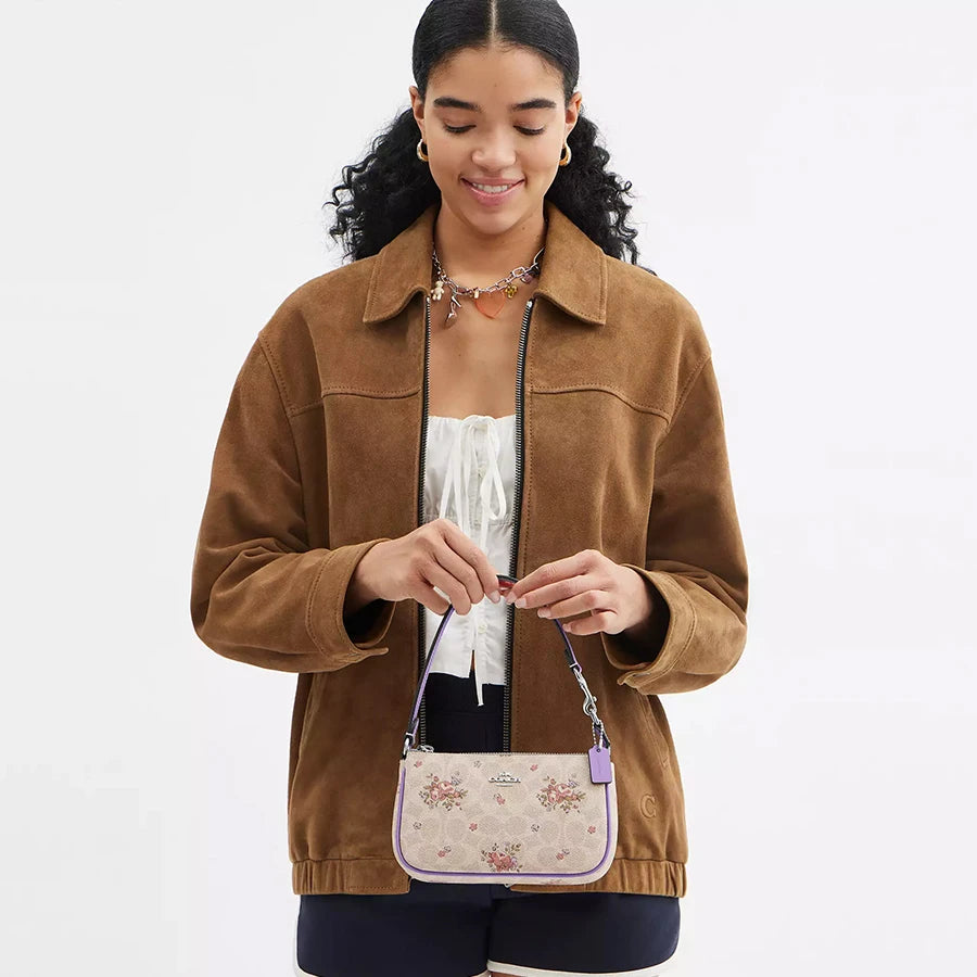 Coach Nolita 19 Shoulder Bag In Blocked Signature Canvas With Floral Print Women Clutch Bag Ladies Cute Purses And Bags,CAQ19 - TrendForce25