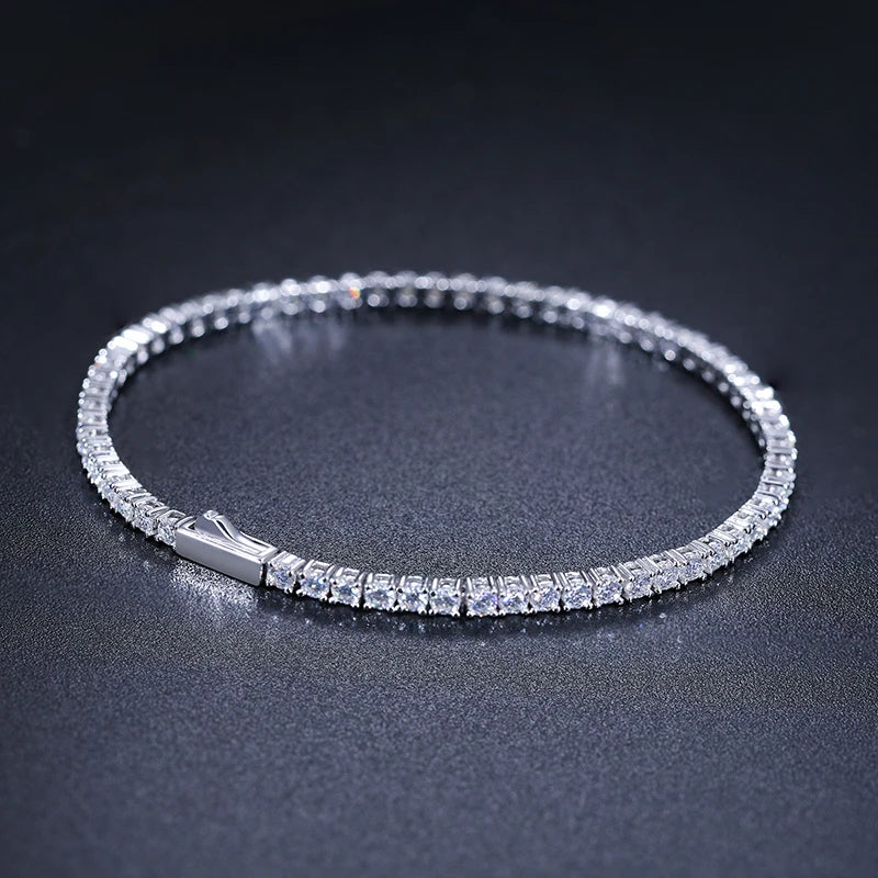 Iced Out Moissanite Halo Tennis Bracelet for Women Men S925 Sterling Silver 18k Gold Plated Jewelry with GRA Bracelets Gifts - TrendForce25
