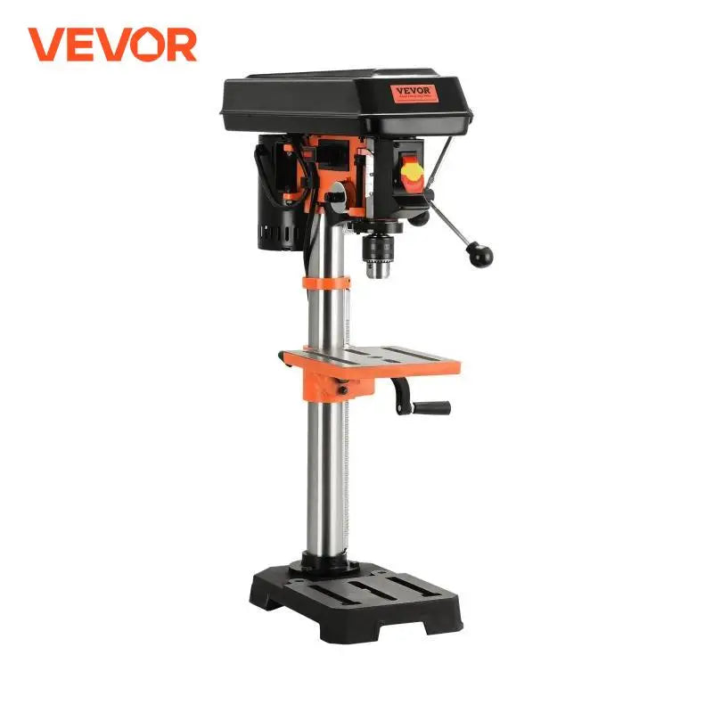 VEVOR Tabletop Drill Press 3.2 Amp 120V 5-Speed Settings 10'' Swing, Comes with Laser Pointer & Illumination Light for Wood Work - TrendForce25