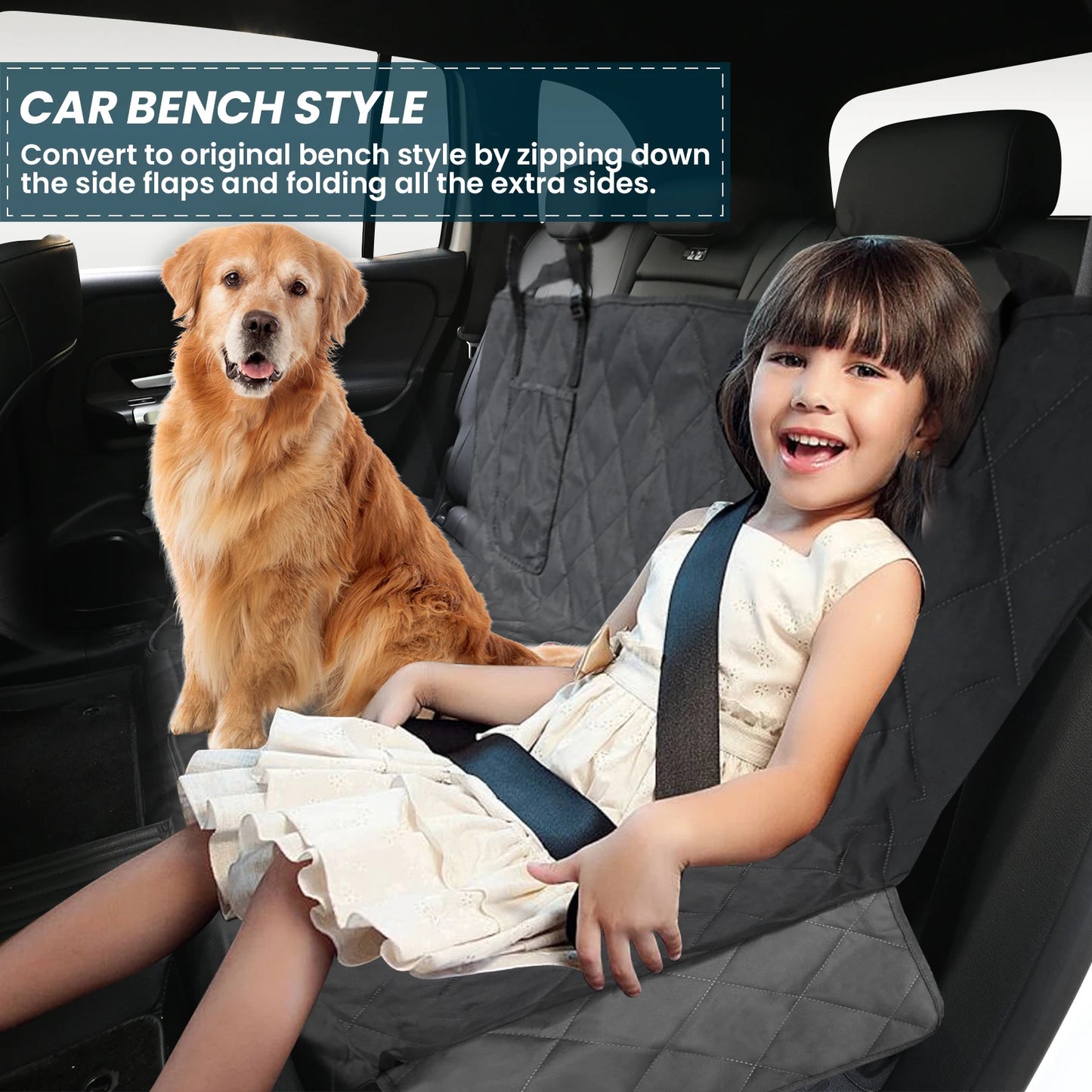 Car Dog Rear Seat Cover Waterproof Pet Travel Cargo Mat Hammock Dogs Rear Back Row Cushion Protector Safety Boot Trunk Pad Liner - TrendForce25