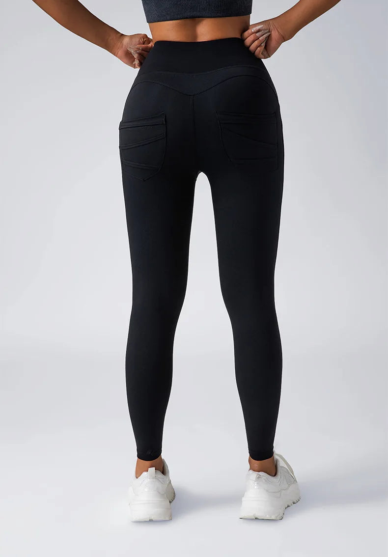 US Local Women's High Waist Yoga Pants Leggings With Pockets,High Waist Tummy Control Non-See Through Workout Pants - TrendForce25