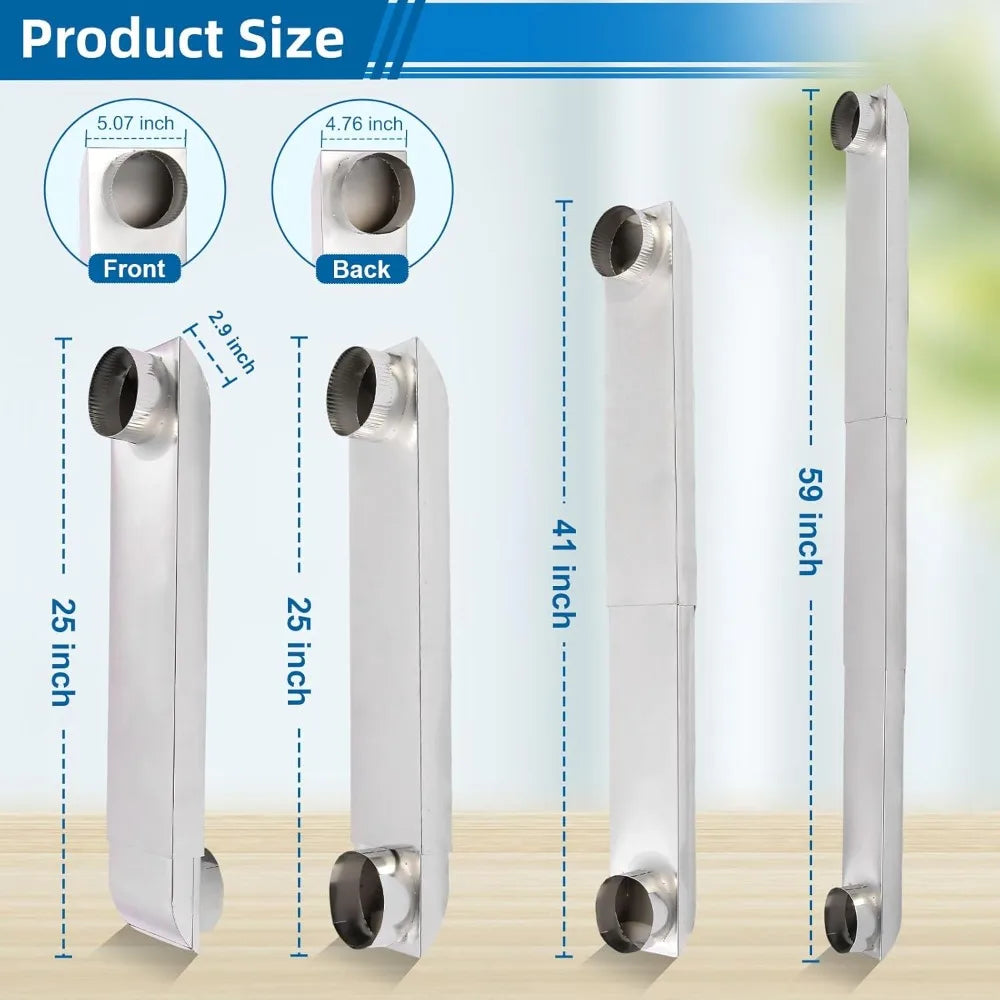 Upgraded Stainless Steel Telescoping Dryer Vent Kit for Whirlpool OEM - 25"-55" Adjustable Periscope Design