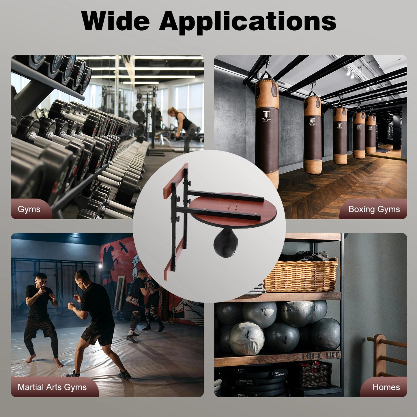 Heavy Duty Adjustable Speed Bag Platform Kit,Professional Wall Mounted Punching Ball Speed Bag Kit for Boxing Training, Exercise