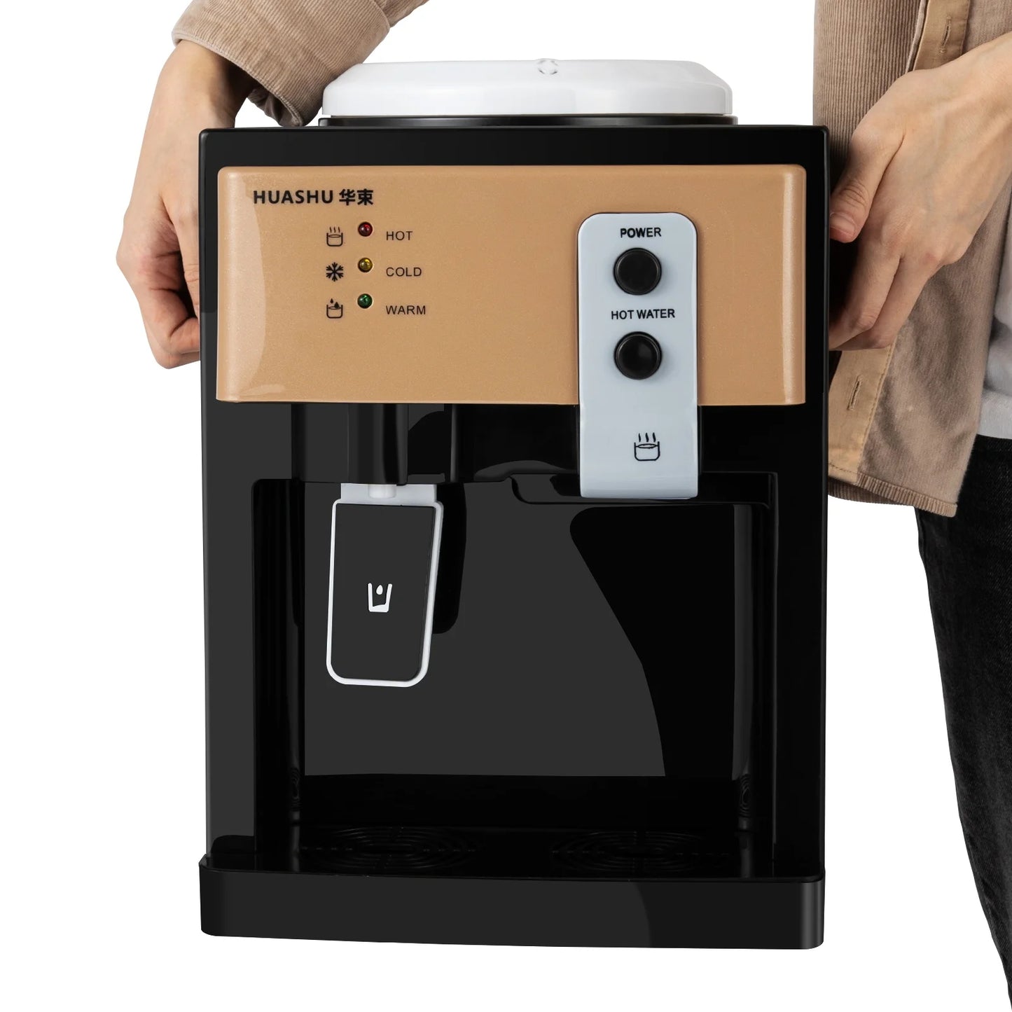 Countertop Water Dispenser Top Loading Water Cooler 5 Gallon Warm & Hot & Cold Freestanding Drinking Machine for Home Office - TrendForce25
