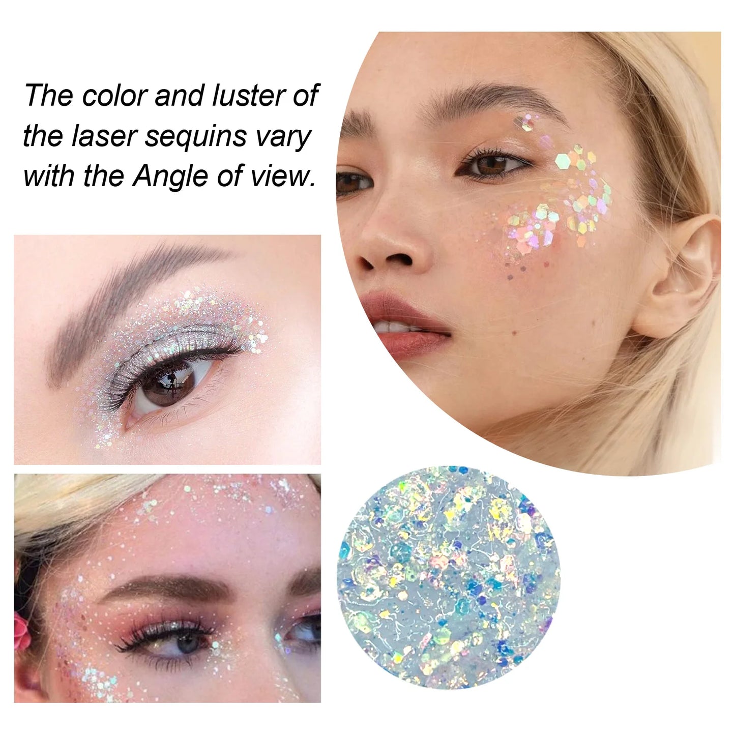 Body Glitter Gel Sequins Long Acting Face Eyes Hair Prom Party Mermaid Scales Not Easy To Take Off Makeup - TrendForce25