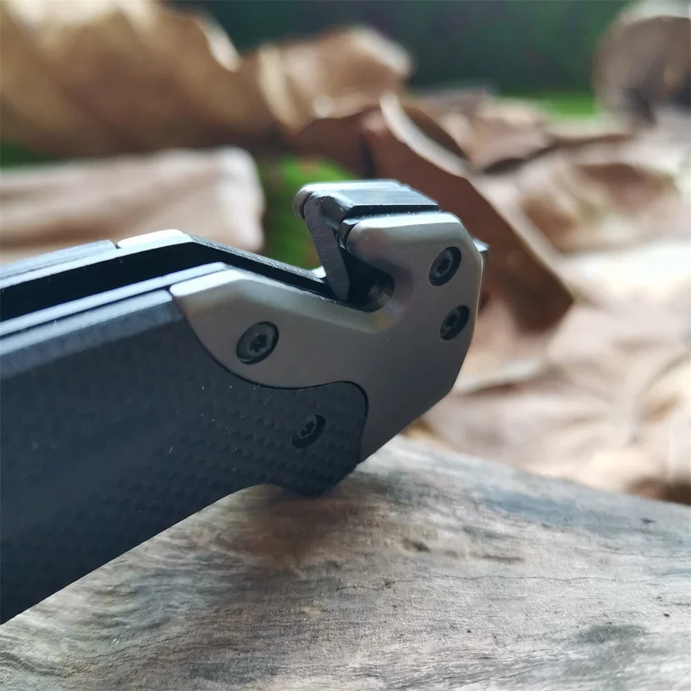 Compact Folding Knife with 9Cr18MoV Blade & G10 Handle: Window Breaker, Rope Cutter & Sharp Edge for Outdoor EDC Tasks - TrendForce25