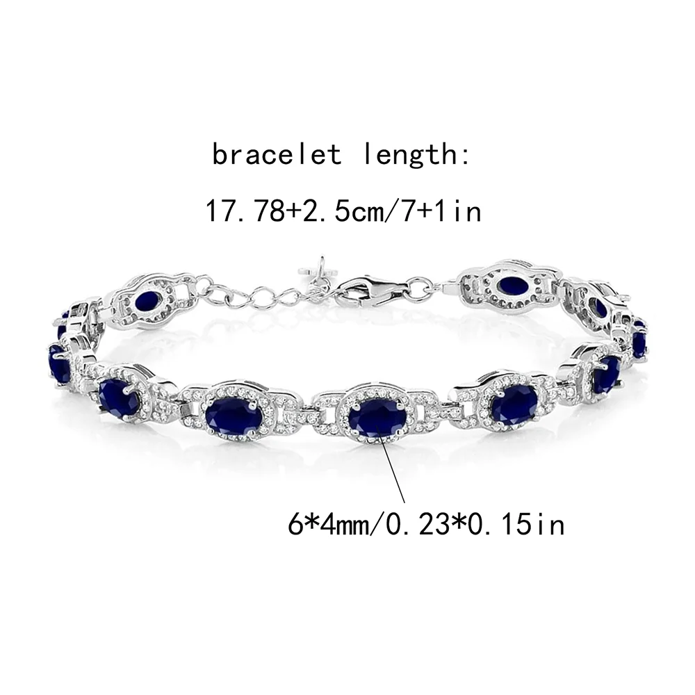 925 Sterling Silver Oval Gemstone Birthstone Tennis Bracelet for Women Fine Jewelry Gifts for Her Mom Women Wife USA Warehouse
