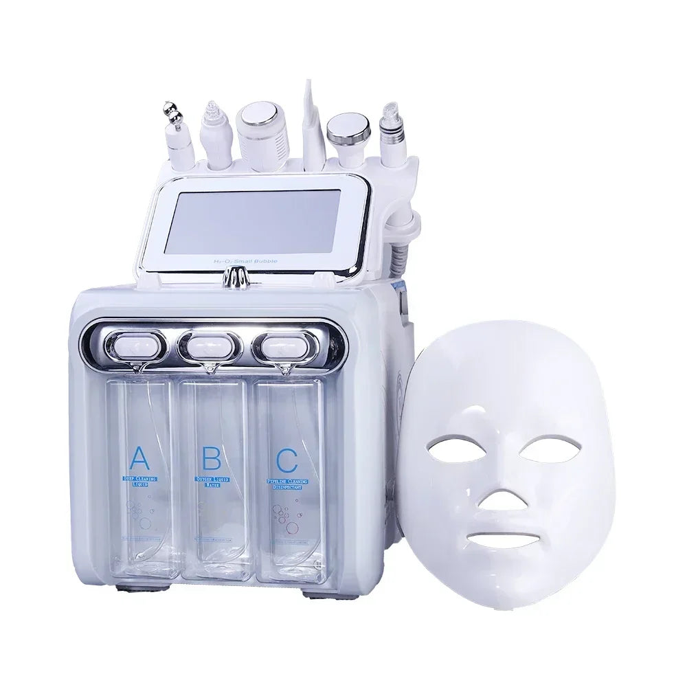 New Arrival! Multifunction skin care device 7 in 1 anti aging small bubble H2O2 hydrogen oxygen jet beauty machine with Led Mask - TrendForce25