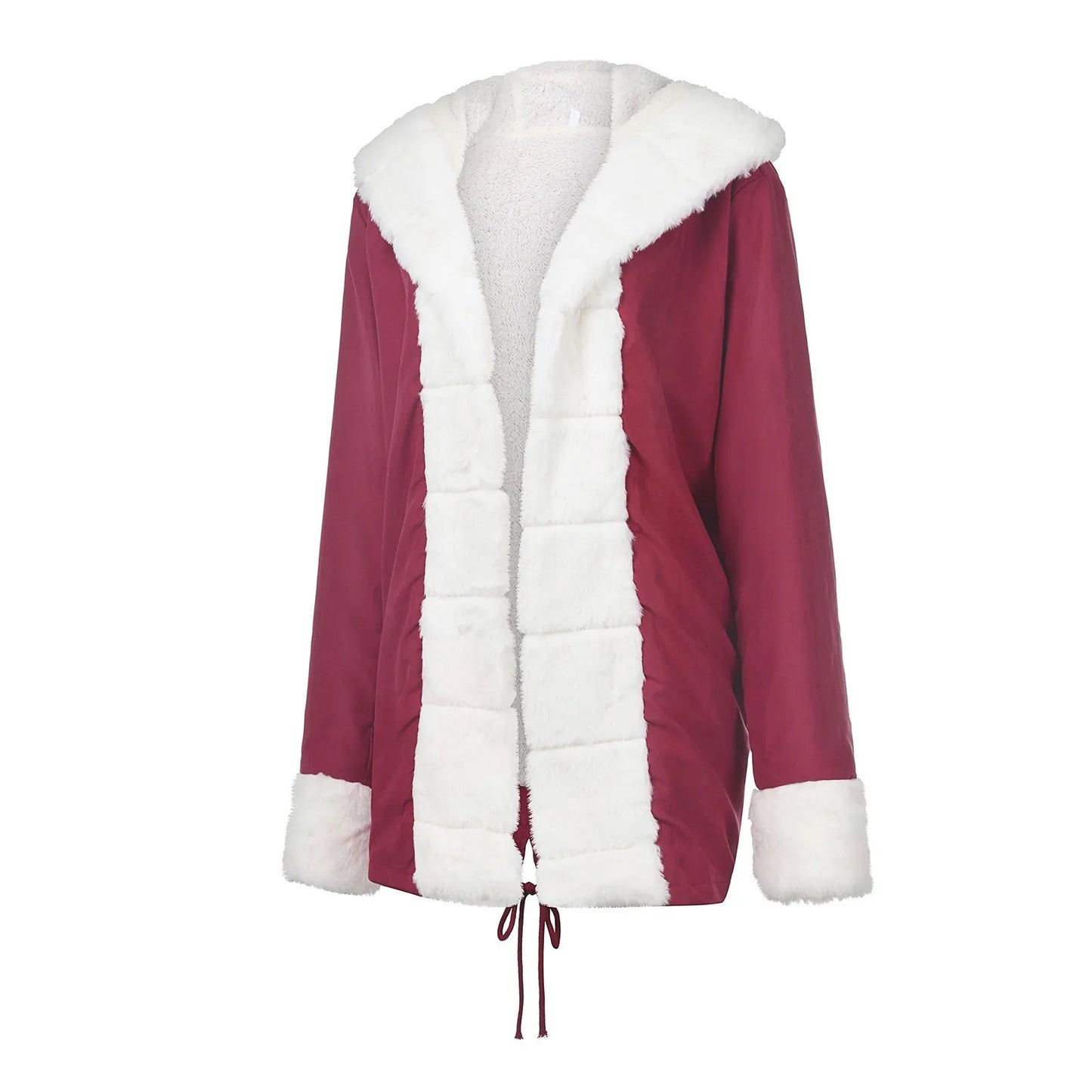 Women Warm Thickened Overcoat Warm Trendy Winter Fleece Fashion Lined Hooded Coat Snow Jacket Fleece Long Sleeve Jacket