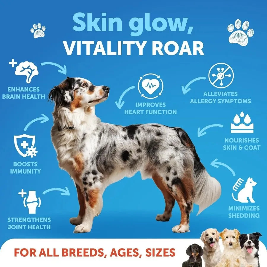 Salmon Oil for Dogs Omega 3 for Dogs 8 FL OZ Wild Alaskan Salmon Fish Oil Natural EPA DHA Fatty Acids for Skin Coat Allergy Joi - TrendForce25