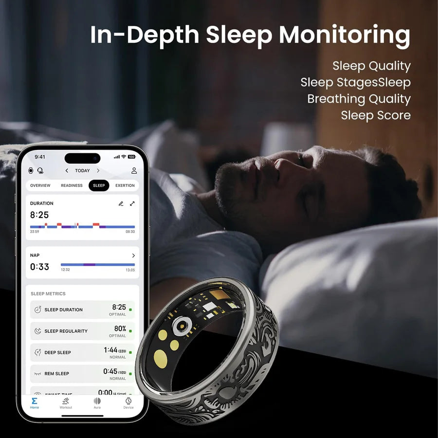 smart vintage ring integrates design with modern technology, offering a stylish and practical wearable device.black - TrendForce25