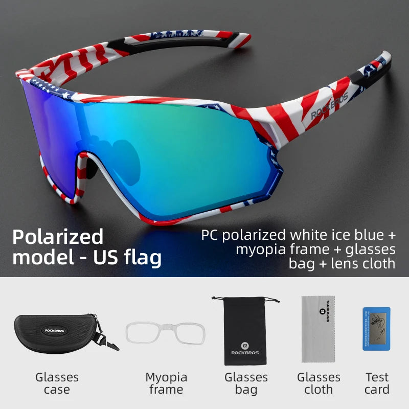 ROCKBROS Polarized Glasses UV400 Sunglasses Sport Protection Glasses Bicycle Eyewear Outdoor Hiking Camping Golf Cycling Goggles - TrendForce25