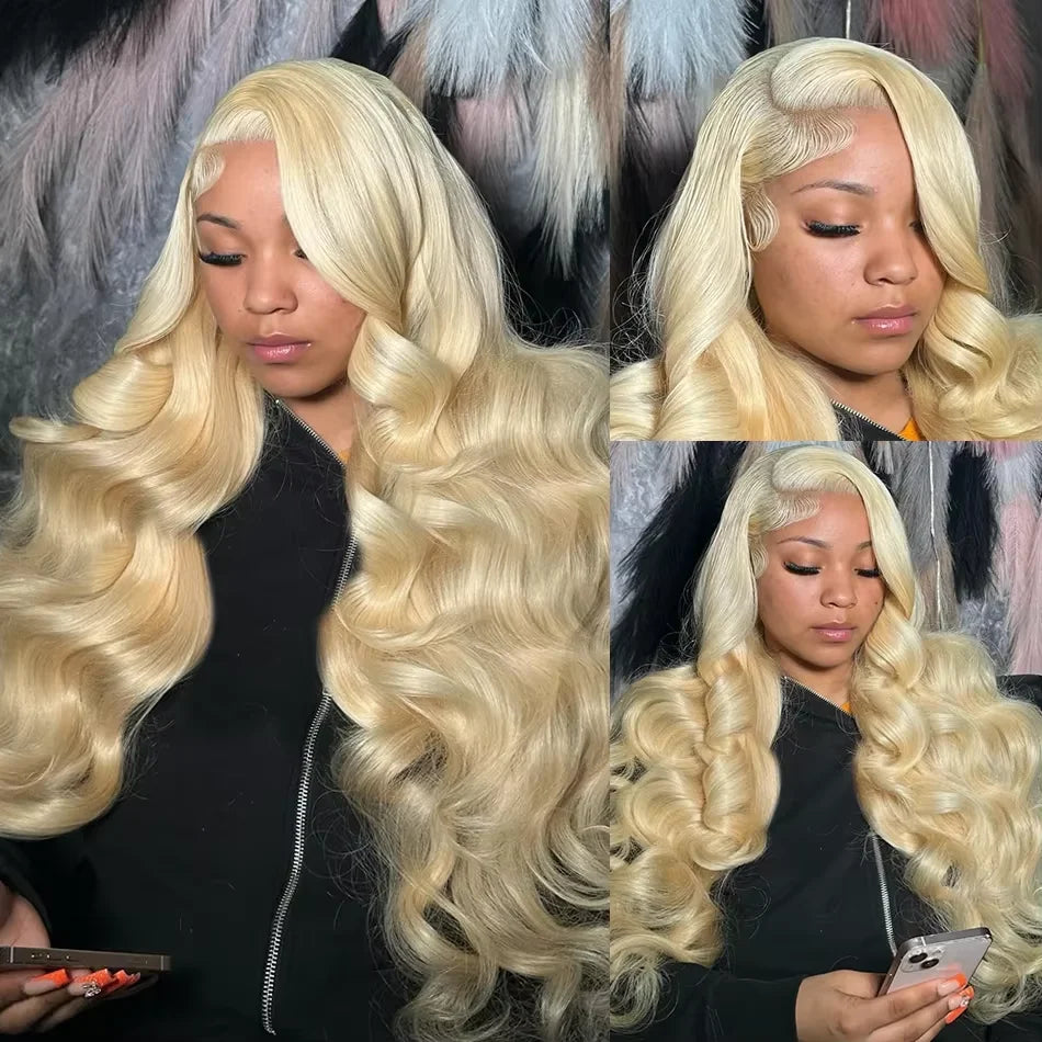 613 Lace Front Wig Human Hair 13x6 Blonde Human Hair Wigs 250% Density Body Wave Lace Front Wigs Human Hair Pre Plucked 26 Inch - TrendForce25