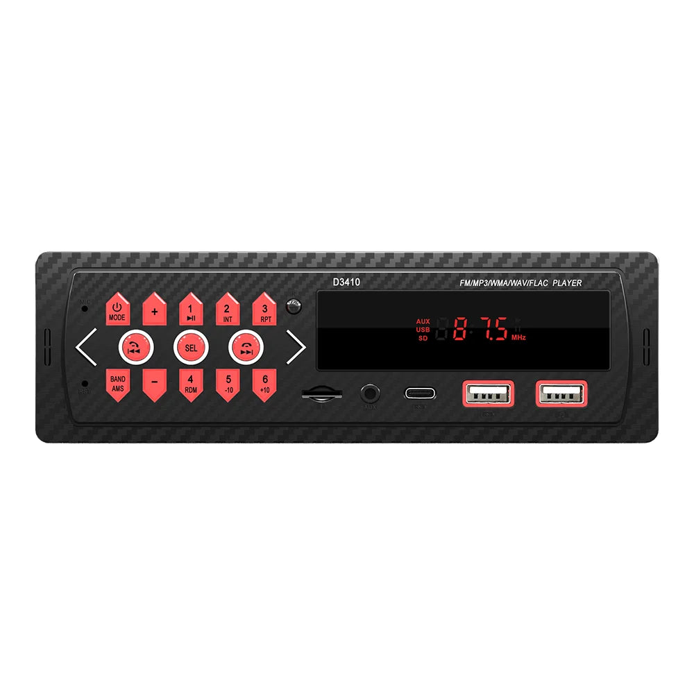 ESSGOO Car Radio 1 DIN Stereo FM Bluetooth MP3 Audio Player Cellphone Handfree Digital USB/SD With In Dash Aux Input