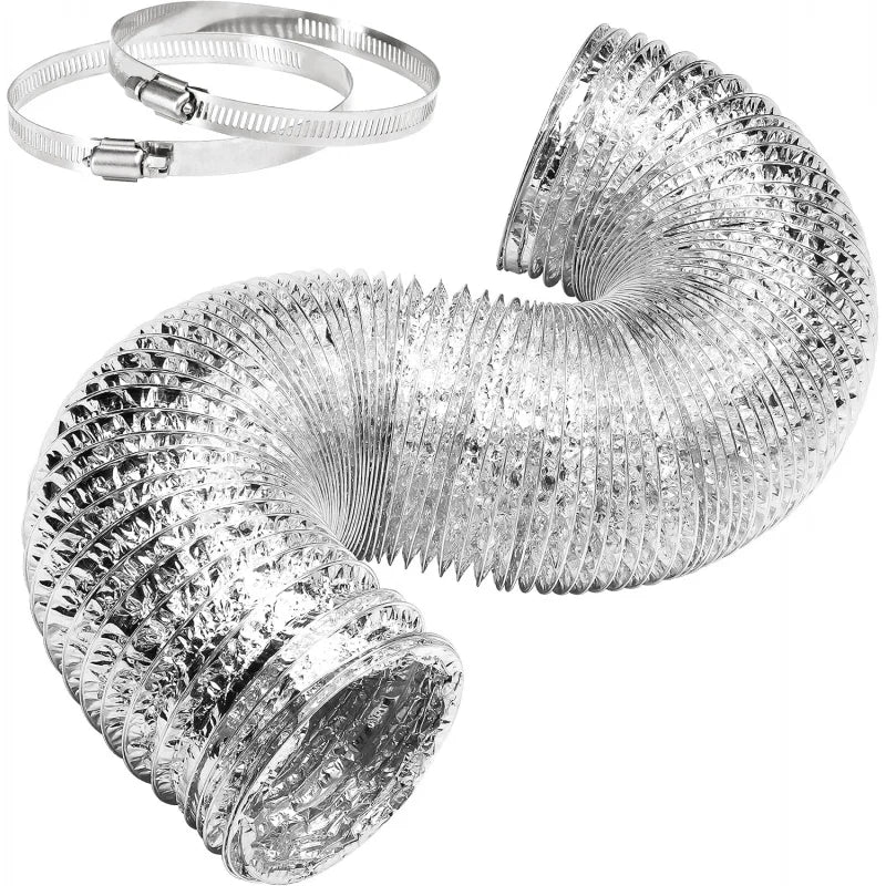 Dryer Vent Hose, 4 Insulated Flexible Duct 8FT with 2 Clamps, Heavy Duty Four Layer Heating Cooling Ventilation