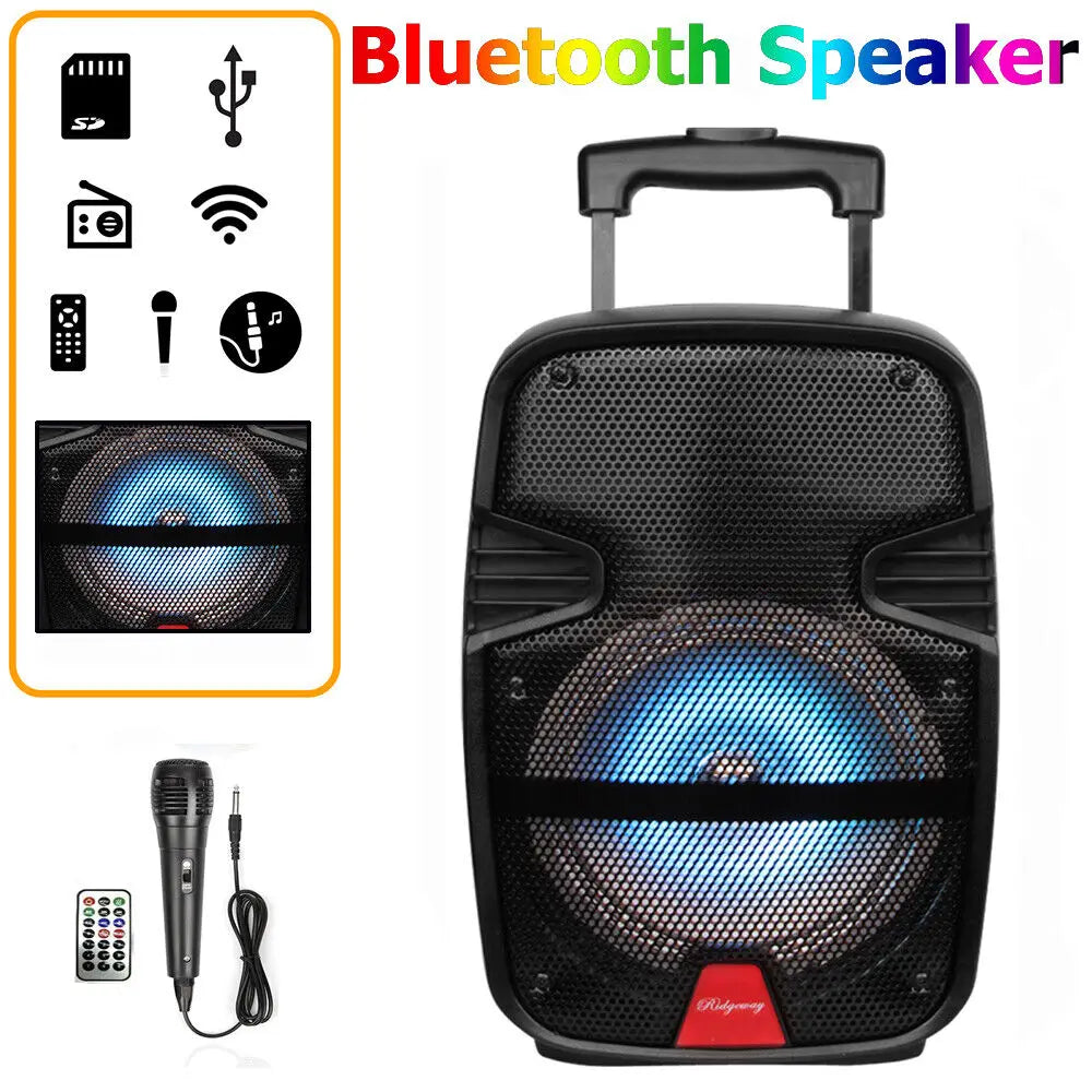 3000 Watts Wireless Portable Party Bluetooth Speaker With Microphone & Remote 8" Subwoofer High Quality Big Sound - TrendForce25