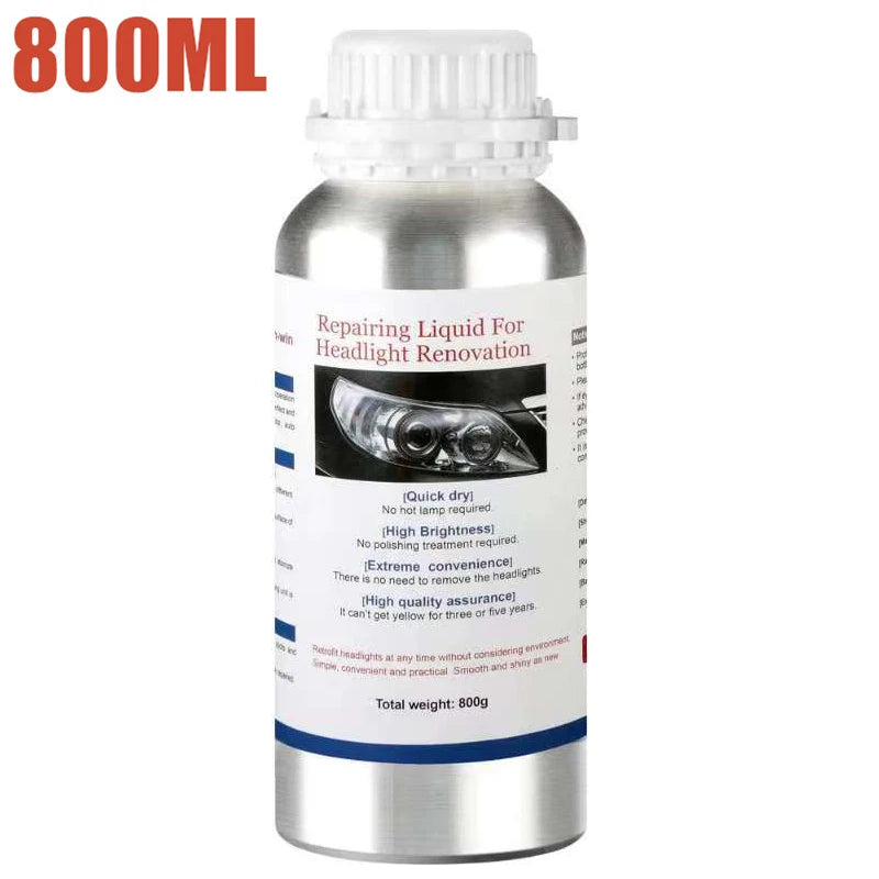 Car Headlight Polish Restoration Kit Car Headlight Repair Renovation Kit 800G Headlamp Liquid Polymer Auto Tool Set - TrendForce25