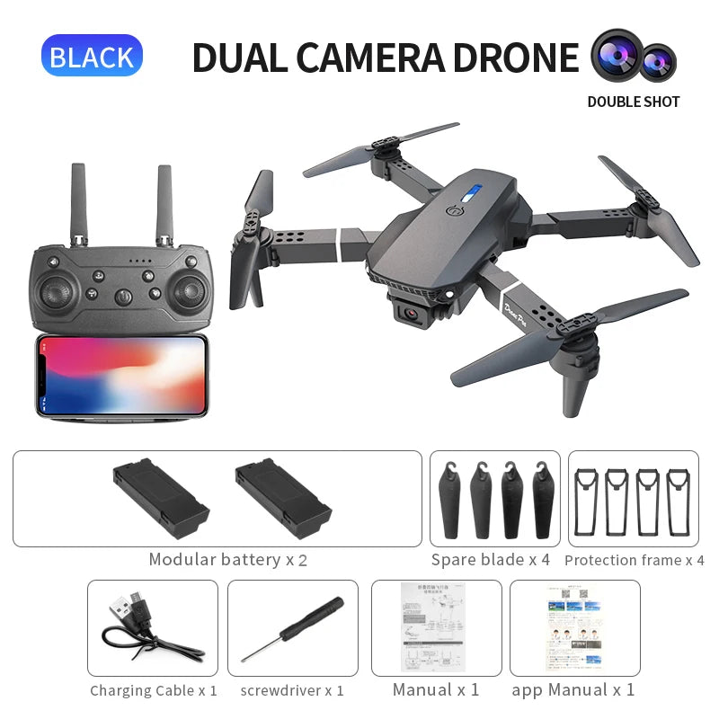 Hot E88 PRO professional drone HD camera WiFi FPV height maintain foldable remote control aerial quadcopter toy gift