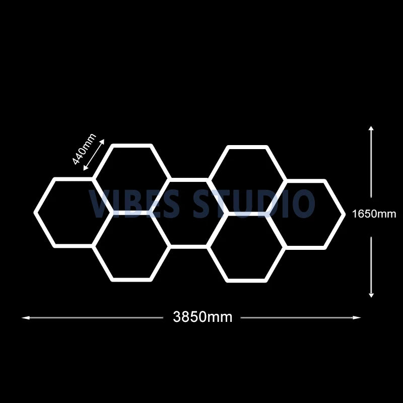 Hexagon LED Garage Light 110-240V 6500K Honeycomb Ceiling LED Lighting Tube for Car Detailing Shop Barbershop Gym Car Wash Room