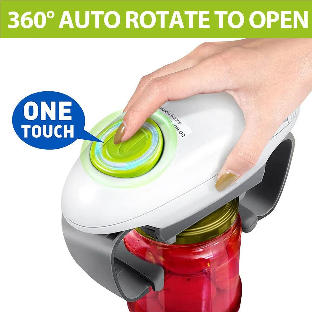 Electric Can Opener easy and easy to open cans and bottles Battery Operated Tin Opener One Touch for All Kinds of Jars Bottles