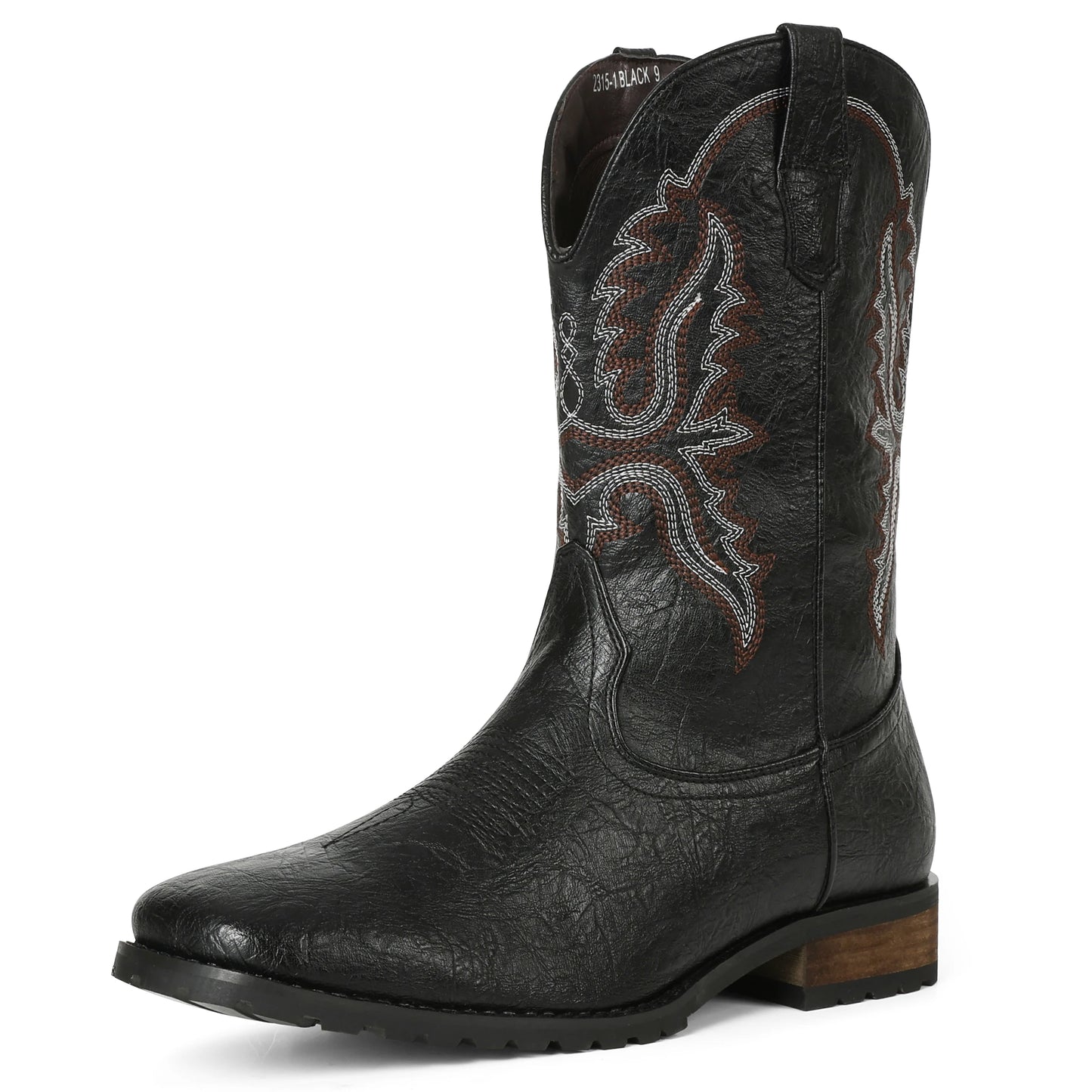 DoraTasia Plus size 12.5 New Fashion Retro Square Toe Neutral Cowboy Boots Luxury Embroidered Concise Pull-on Western Boots - TrendForce25