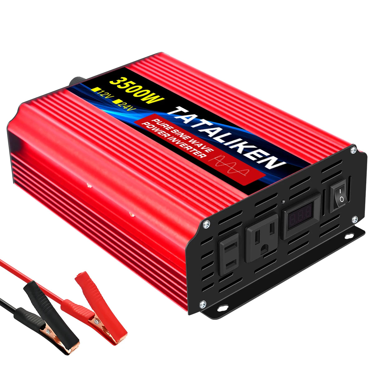 US Socket 12V To AC 110V 60HZ Pure Sine Wave Inverter Car Power 1600W/2200W/3000W Voltage Portable Converter with LED - TrendForce25
