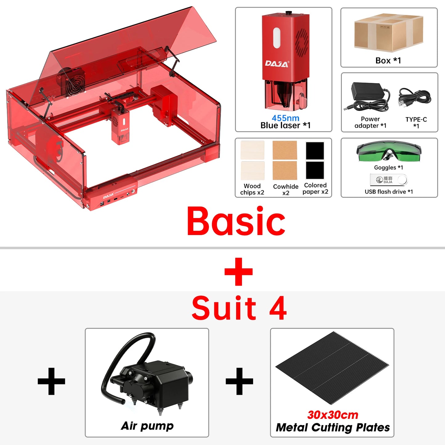 DAJA A6 Pro Laser Engraver Safety Shield 20W Power CNC Cutting Engraving Machine for Metal Wood Acrylic Glass Leather Plastic
