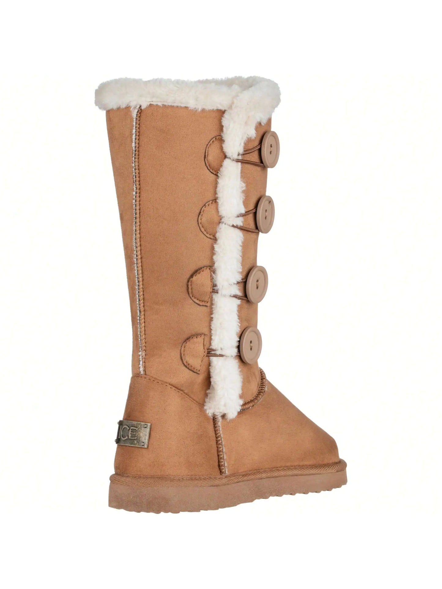 Women's Snow Boots Fleece Lined Solid Color Mid-Calf Flat Snow Boots Fur Lined Winter Boots - TrendForce25