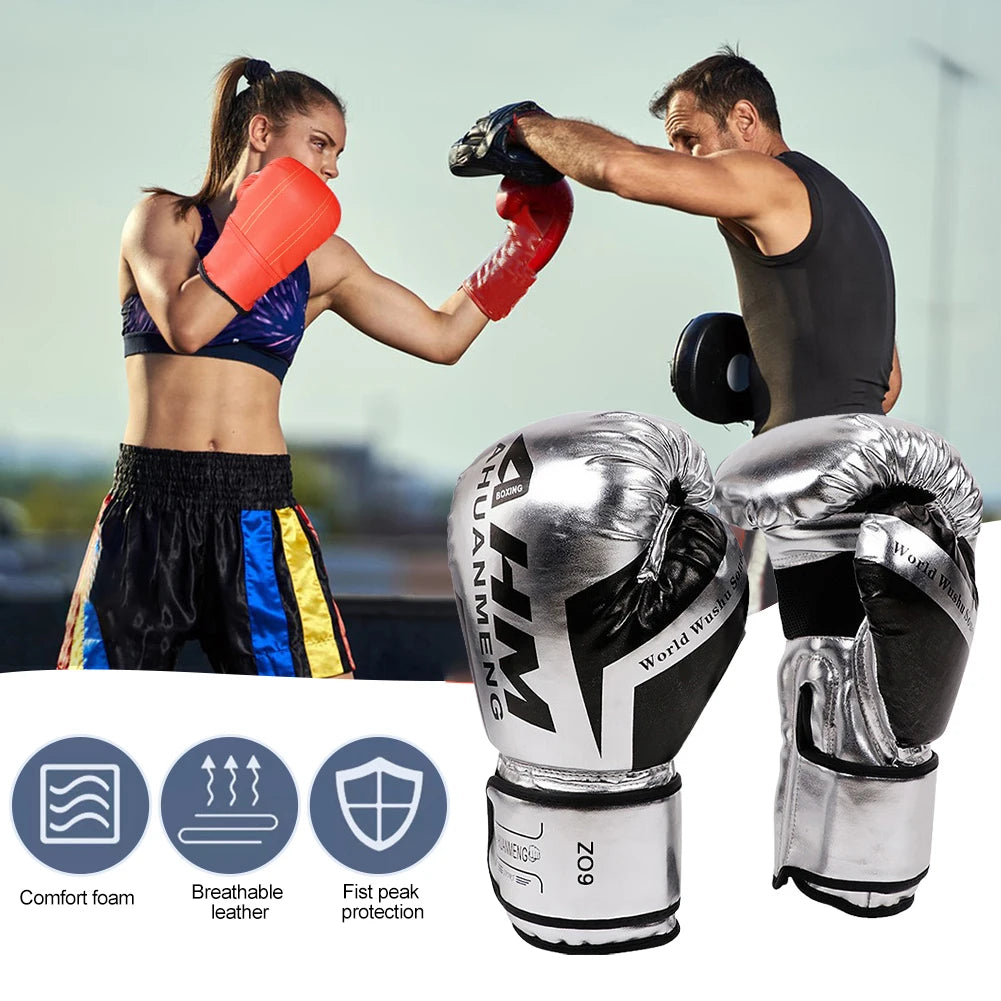 1 Pair Boxing Gloves Adults Women Men Boxing Sanda Gloves Unisex Boxing Training Exercise Leather Gloves Sports Protection Mitts