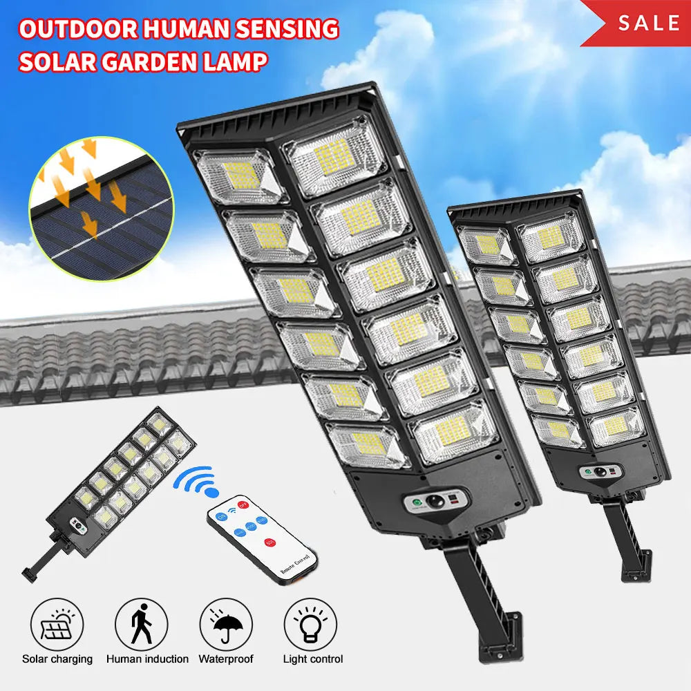 10000watts Super Bright Outdoor Solar Lamp Waterproof Ultra Wide Lighting Street Light Human Induction Motion Sensor Wall Lights - TrendForce25