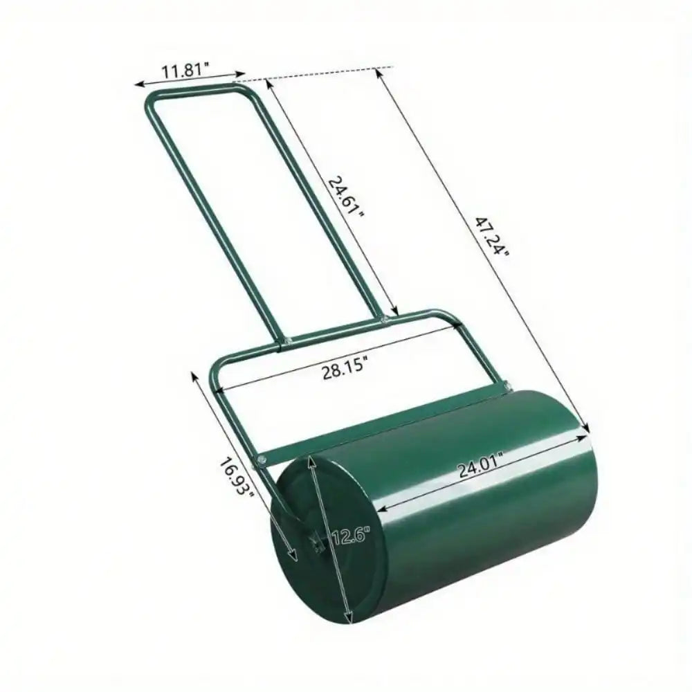 47in Lawn Roller Cylindrical Garden Lawn Rollers Tow Behind Water Filled Steel - TrendForce25