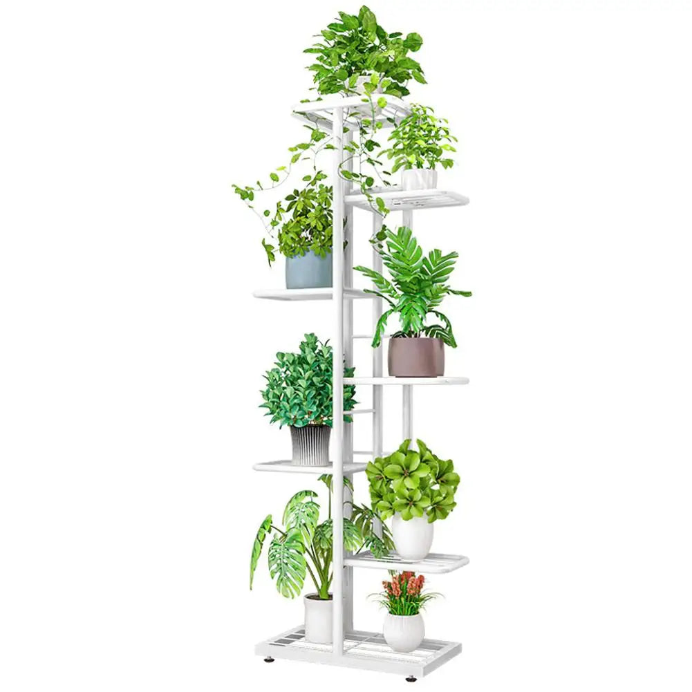 Plant Stand Indoor Outdoor, 7 Tier 8 Potted Metal Flower Shelf For Multiple Plants, Plant Display Holder Rack For Living Room
