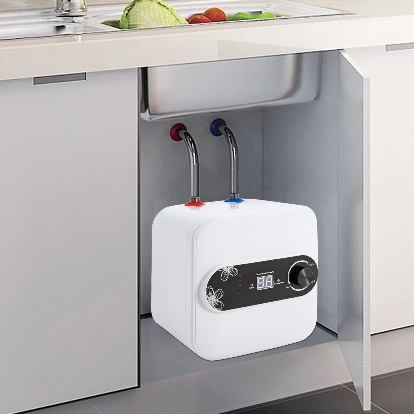110V 2.1 Gallons 1.5KW Instant Point of Use Hot Water Heater Electric Water Heater for Rv Trailer Bathroom Kitchen Under Sink