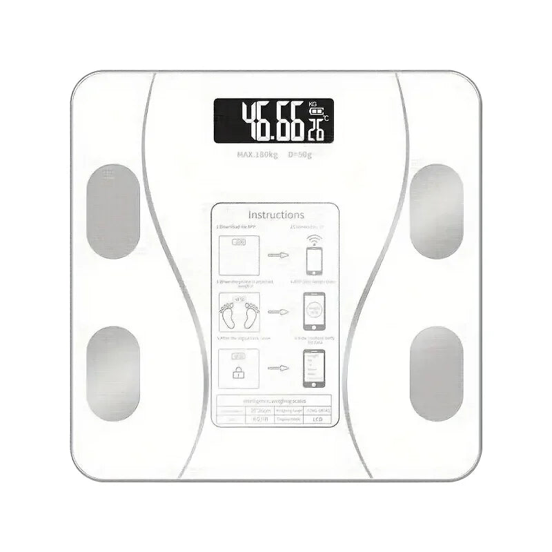 Smart Body Fat Scale Wireless LED Digital Bathroom Weight Scale Body Composition Analyzer Testing Scale - TrendForce25