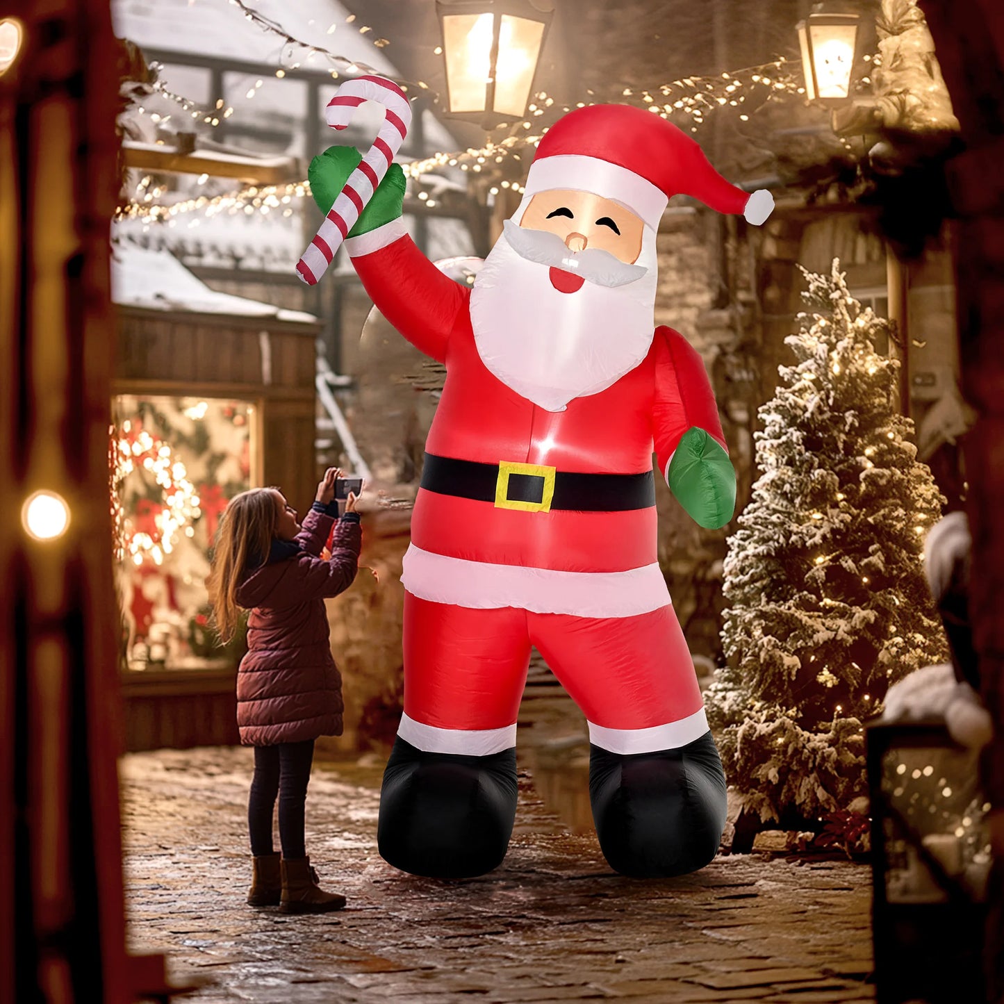 8' Christmas Inflatable Santa Holiday Yard Decor Outdoor Light up Led