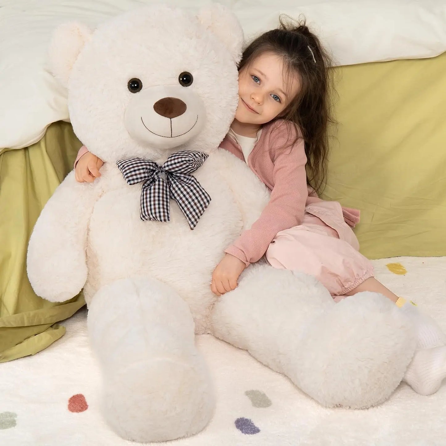 Giant Teddy Bear 4 Feet Stuffed Animal Stuffed Bear Baby Shower Life Size Large Teddy for Girlfriend Boyfriend Wife Children
