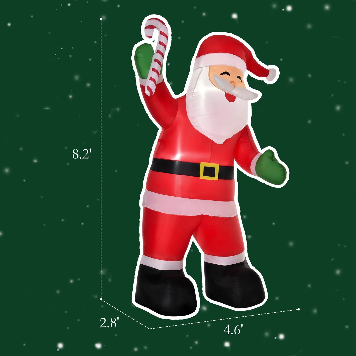 8' Christmas Inflatable Santa Holiday Yard Decor Outdoor Light up Led