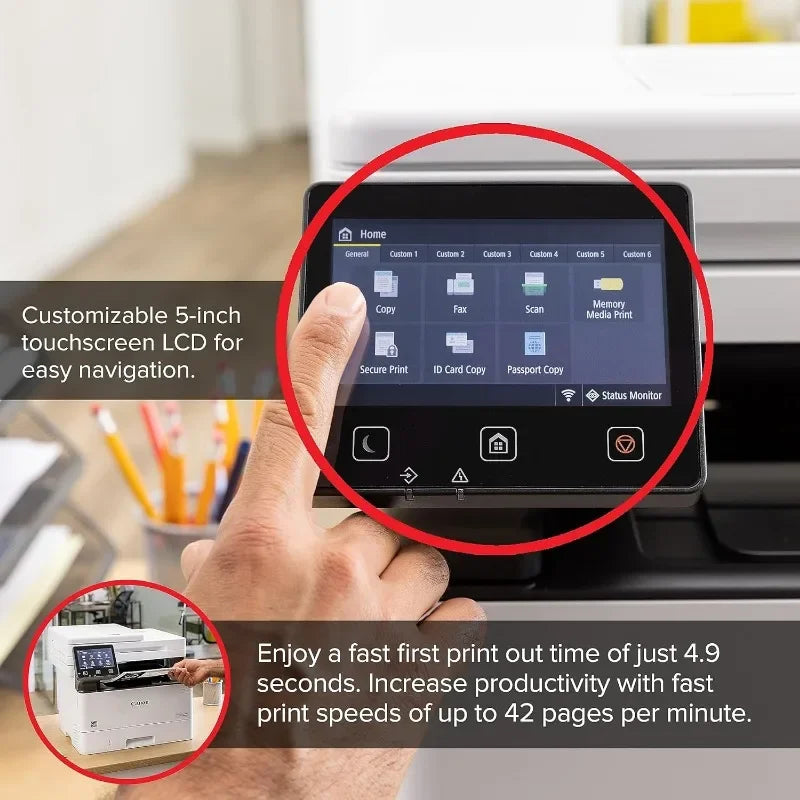 imageCLASS MF465dw - Monochrome, Duplex Wireless Laser Printer, All-in-One Auto Document Feeder, Mobile Ready, 42 PPM, White