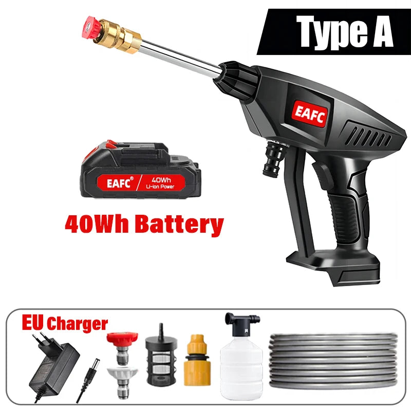 500W Portable High Pressure Car Washer Rechargeable Car Washing Gun Electric Water Gun Foam Machine for 21V Makita Battery