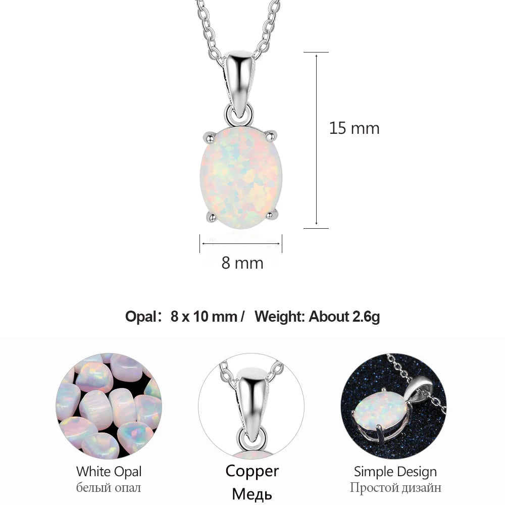 Women Milky Opal Pendants & Necklaces With Silver Color Jewelry Wedding Gifts High Quality (JewelOra NE101901) - TrendForce25