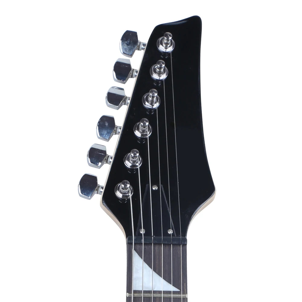 Novice Entry Level 170 Electric Guitar HSH Pickup Bag Strap Paddle Rocker Cable Wrench Tool Sunset Color