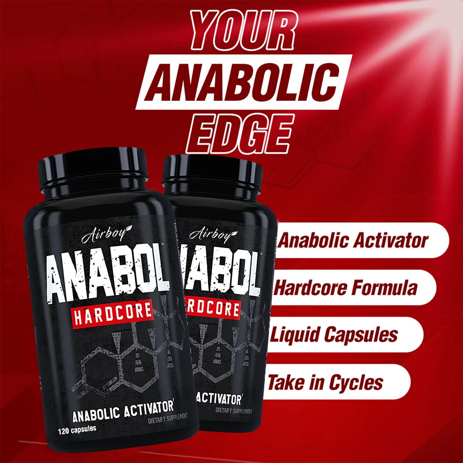 ANABOLIC - Men's Health Support Supplements - 120 Capsules - TrendForce25